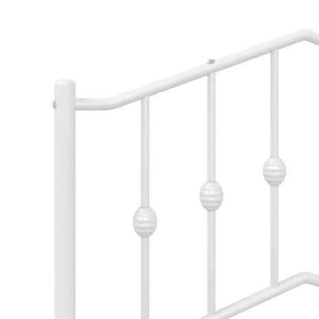 Bedframe met hoofdbord metaal wit 100x190 cm 9