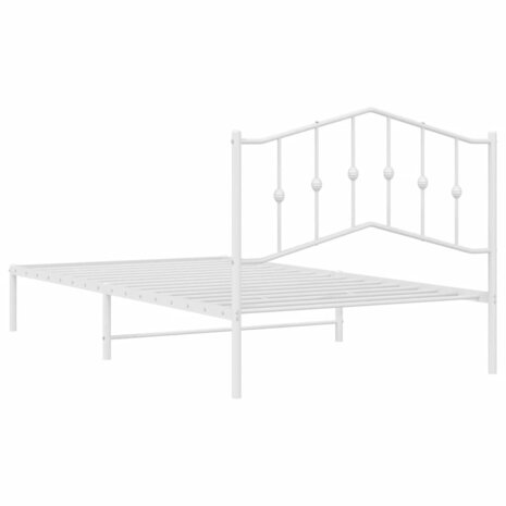 Bedframe met hoofdbord metaal wit 100x200 cm 8