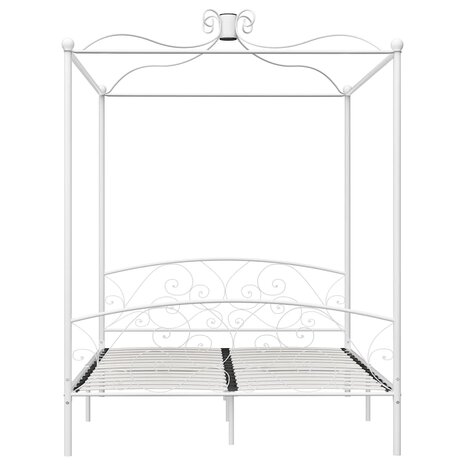 Hemelbedframe metaal wit 180x200 cm 3