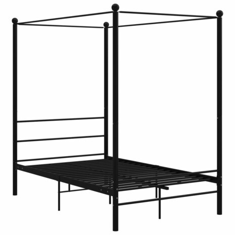 Hemelbedframe metaal zwart 140x200 cm  2