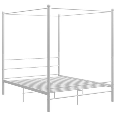 Hemelbedframe metaal wit 160x200 cm  2