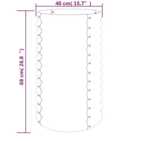 Plantenbak 40x40x68 cm gegalvaniseerd staal groen 4
