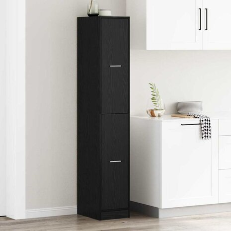 Apothekerskast Zwart eiken 30 x 41 x 174.5 cm Bewerkt hout 4