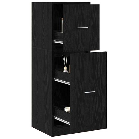 Apothekerskast Zwart eiken 40 x 41 x 118 cm Bewerkt hout 2
