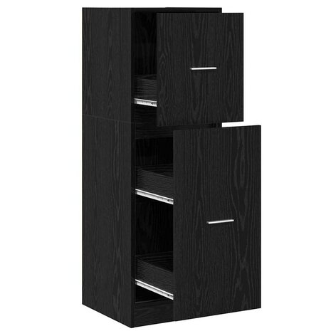 Apothekerskast Zwart eiken 40 x 41 x 118 cm Bewerkt hout 3