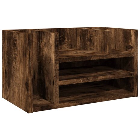 Bureau organiser 44,5x24x25 cm bewerkt hout gerookt eikenkleur 2