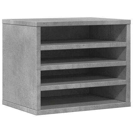 Bureau organiser 36x26x29,5 cm bewerkt hout betongrijs 2