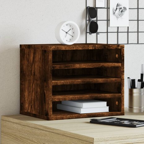 Bureau organiser 36x26x29,5 cm bewerkt hout gerookt eikenkleur 1