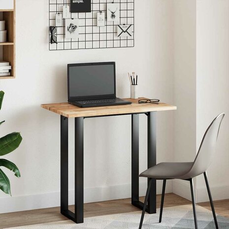 Bureaublad 80x50x2 cm onbehandeld massief acaciahout 2