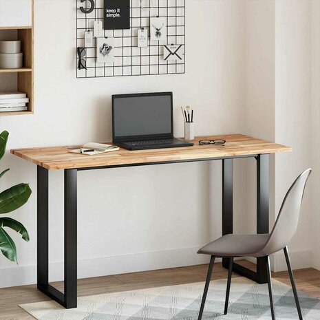 Bureaublad 120x60x2 cm onbehandeld massief acaciahout 3