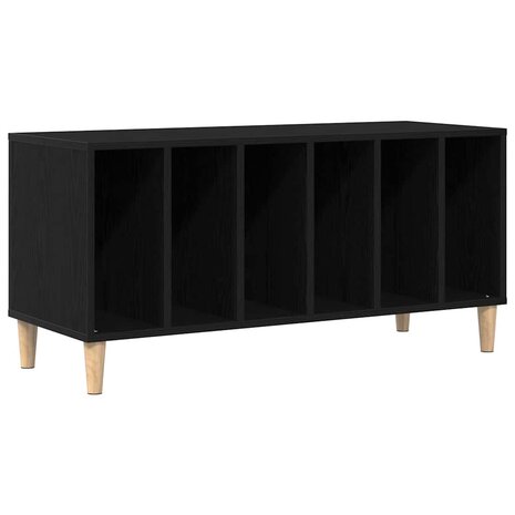 Platenkast met plank Zwart eiken 100 x 38 x 48 cm Bewerkt hout 2