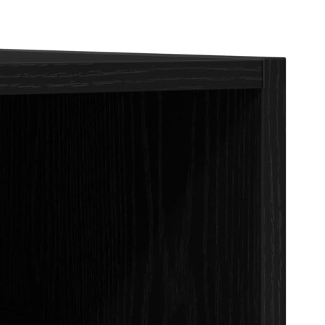 Platenkast met plank Zwart eiken 100 x 38 x 48 cm Bewerkt hout 8