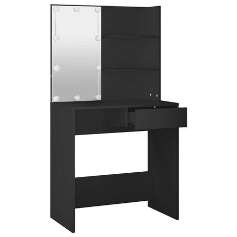 Kaptafel met LED-verlichting 74,5x40x141 cm zwart 7