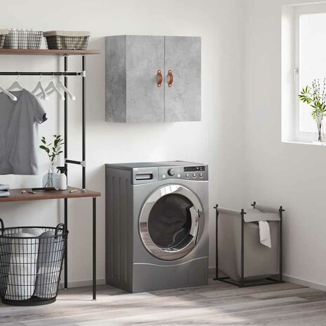 Wandkast 60x31x60 cm bewerkt hout betongrijs 1