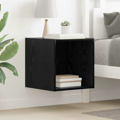 Wandkast met plank Zwart eiken 37 x 37 x 37 cm Bewerkt hout 5