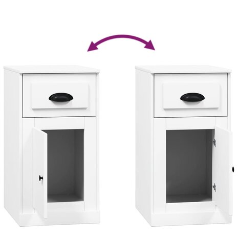 Bijzetkast met lade 40x50x75 cm bewerkt hout wit 9