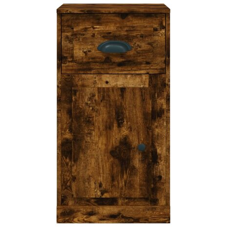 Bijzetkast met lade 40x50x75 cm bewerkt hout gerookt eikenkleur 6