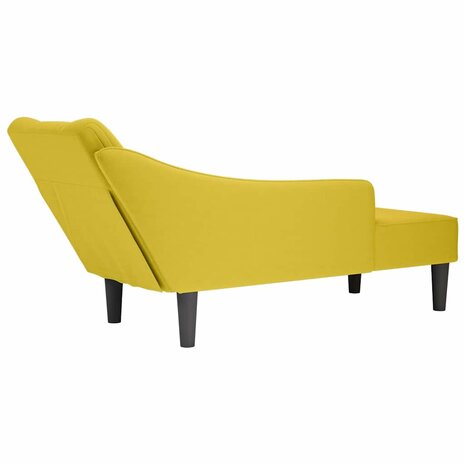 Chaise longue met rechterarmleuning fluweel geel 6