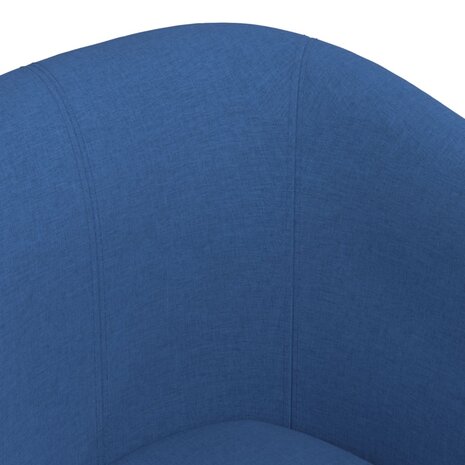 Kuipstoel met voetenbank stof blauw 6