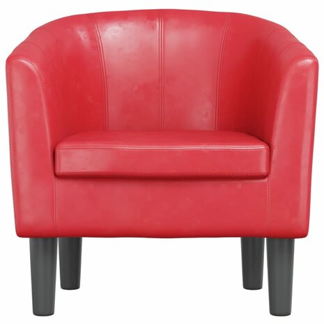 Kuipstoel kunstleer rood 3