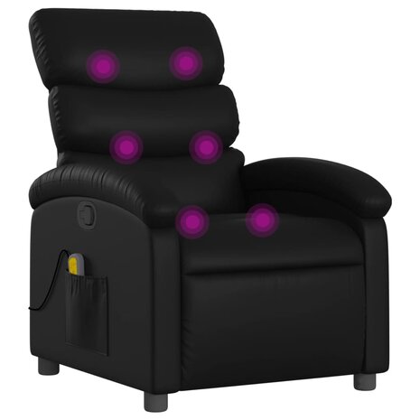 Massagestoel van zwart kunstleer 2