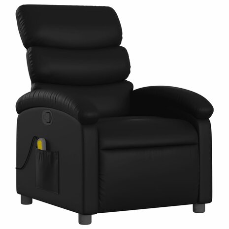 Massagestoel van zwart kunstleer 3