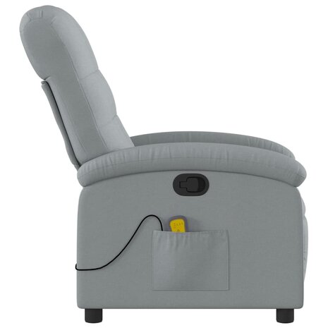 Massagestoel met lichtgrijze stof 5