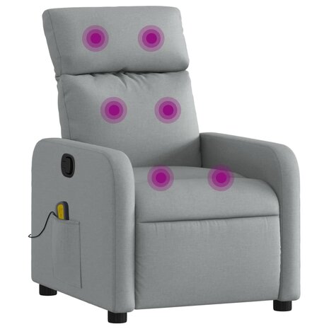 Massagestoel Lichtgrijze Stof 2