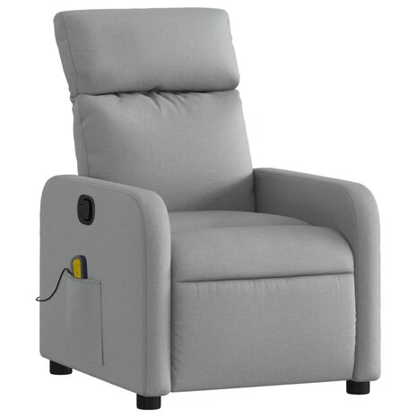 Massagestoel Lichtgrijze Stof 3