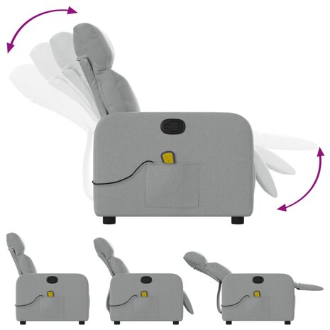 Massagestoel Lichtgrijze Stof 5