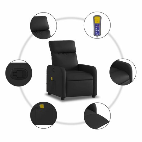 Massagestoel Kunstleer Zwart 6
