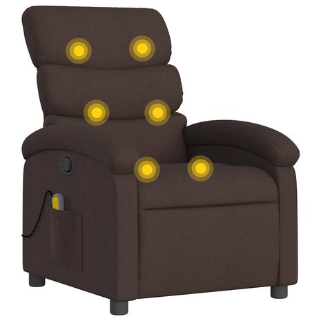 Massagestoel verstelbaar stof donkerbruin 2