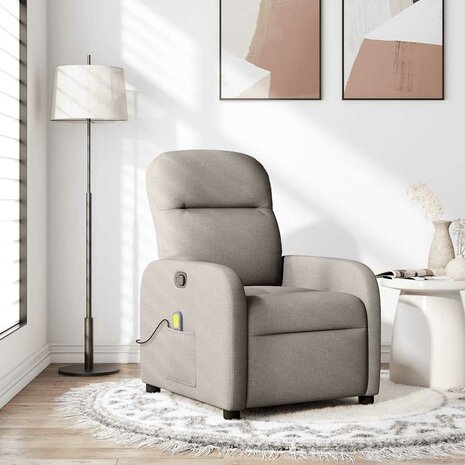 Massagestoel verstelbaar stof taupe 1
