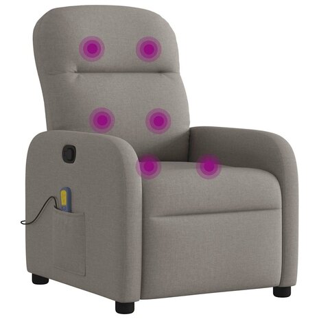 Massagestoel verstelbaar stof taupe 6