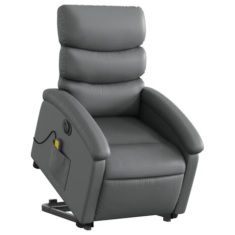 Sta-op-massagestoel elektrisch kunstleer grijs 3