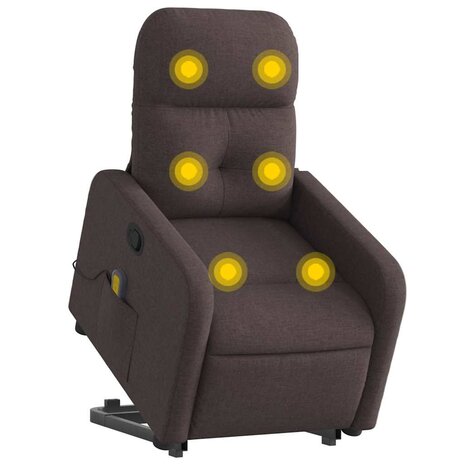 Sta-op-massagestoel verstelbaar stof donkerbruin 3