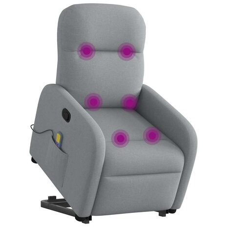 Sta-op-massagestoel verstelbaar stof lichtgrijs 3