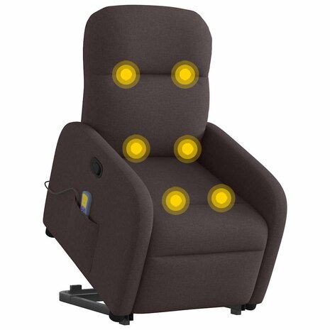 Sta-op-massagestoel verstelbaar stof donkerbruin 3