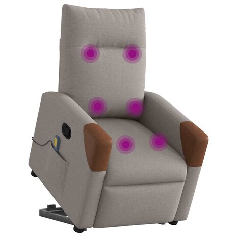 Sta-op-massagestoel verstelbaar stof taupe 3