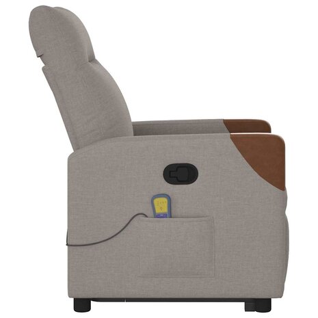 Sta-op-massagestoel verstelbaar stof taupe 6