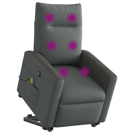 Sta-op-massagestoel verstelbaar stof donkergrijs 2