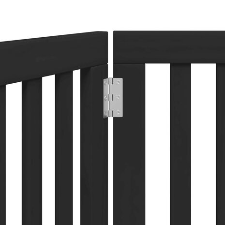 Hondenhek inklapbaar 3 panelen 150 cm populierenhout zwart 8