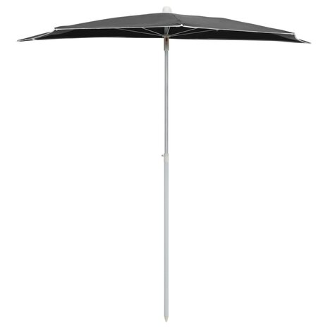 Parasol half met paal 180x90 cm antracietkleurig 3