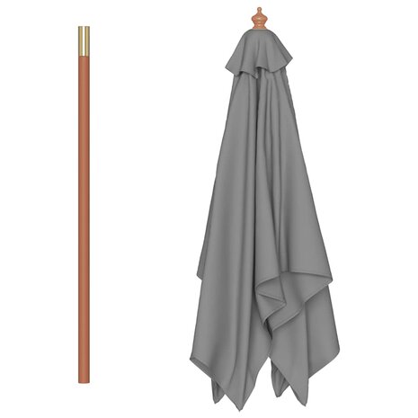 Parasol met houten paal 150x200 cm antraciet 5