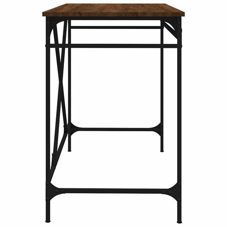 Bureau 100x50x75 cm bewerkt hout en ijzer bruin eikenkleur 6