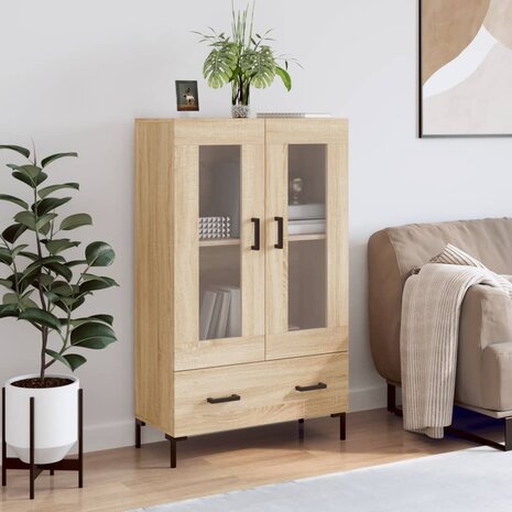 Hoge kast 69,5x31x115 cm bewerkt hout sonoma eikenkleurig 1