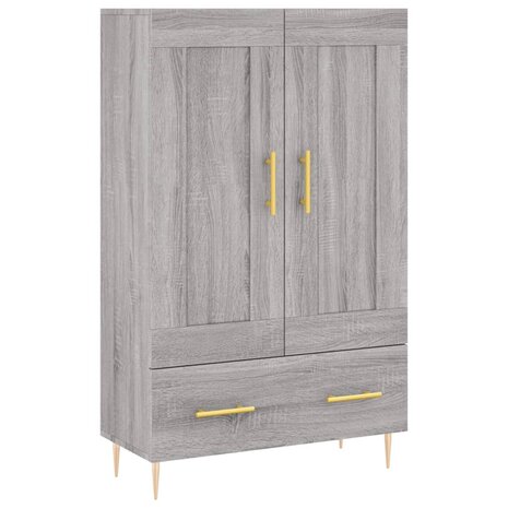 Hoge kast 69,5x31x115 cm bewerkt hout grijs sonoma eikenkleurig 2