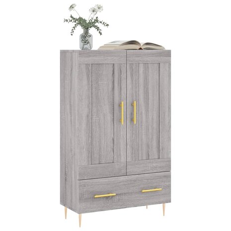 Hoge kast 69,5x31x115 cm bewerkt hout grijs sonoma eikenkleurig 3