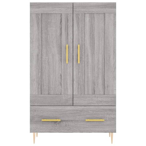 Hoge kast 69,5x31x115 cm bewerkt hout grijs sonoma eikenkleurig 5