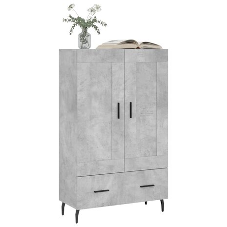 Hoge kast 69,5x31x115 cm bewerkt hout betongrijs 3